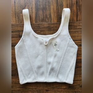Aerie Faux Corset Cropped Tank Top - Size Large